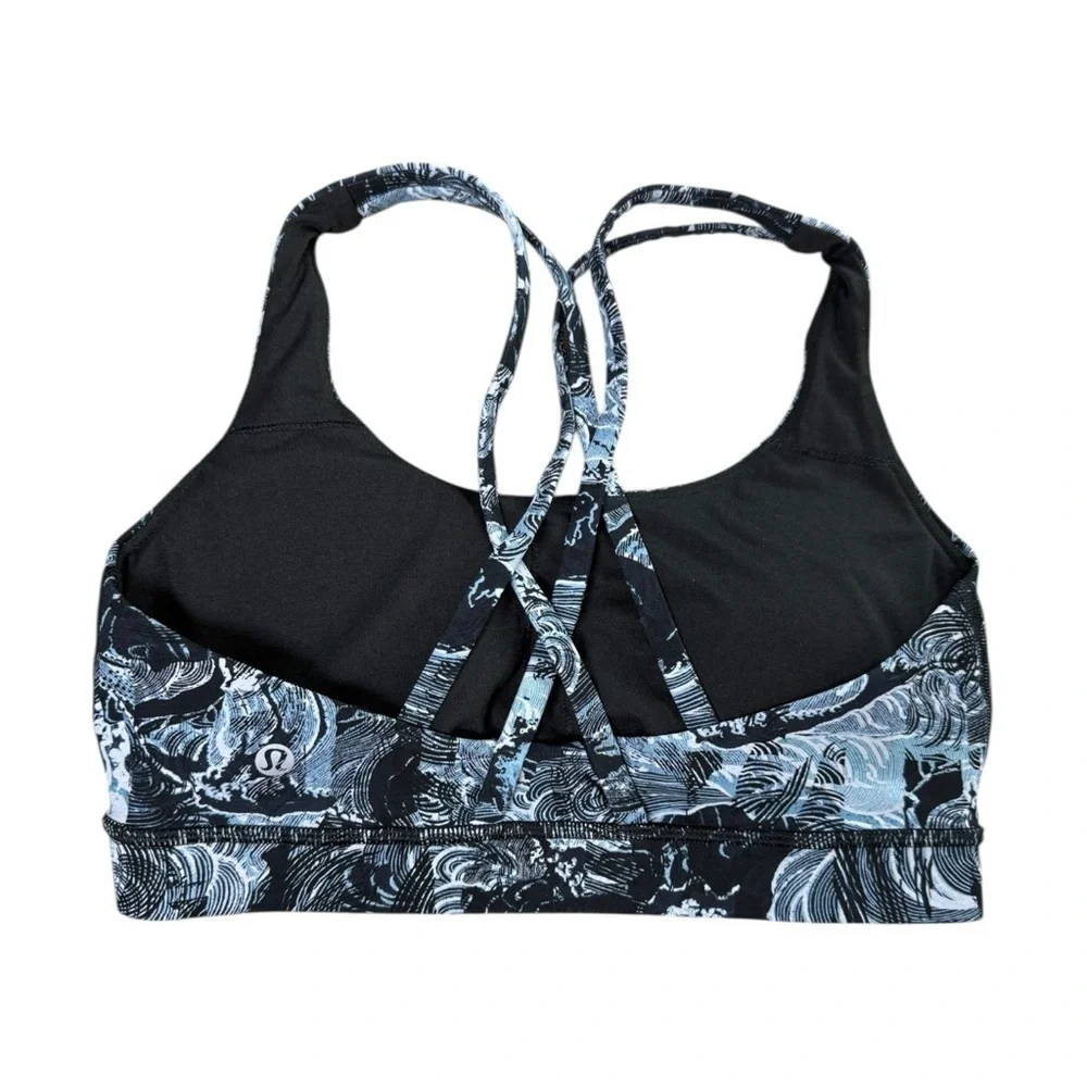 Lululemon Energy Sports Bra Size 8 Eternal Wave Starlight Black - Picture 4 of 8